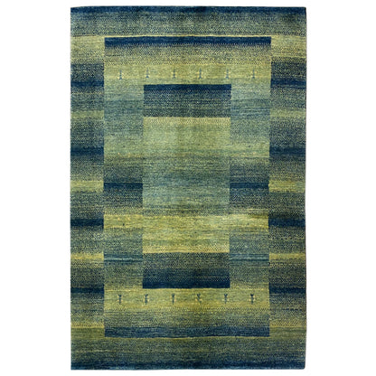 Gabbeh Teppich Grün/Grün 201x146 cm - German Carpet Shop