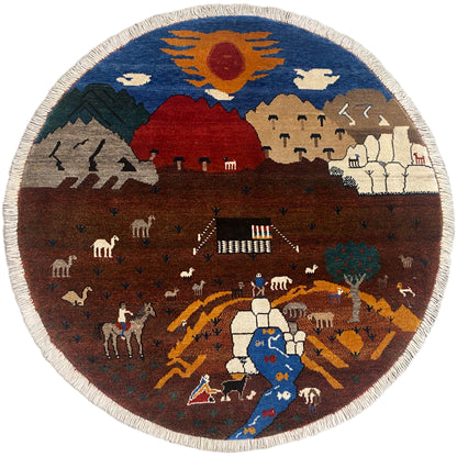 Tappeto Gabbeh marrone, 107x107 cm