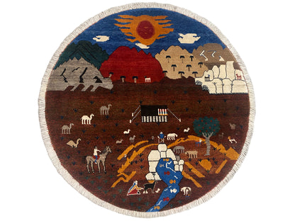 Tappeto Gabbeh marrone, 107x107 cm
