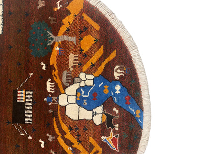 Tappeto Gabbeh marrone, 107x107 cm