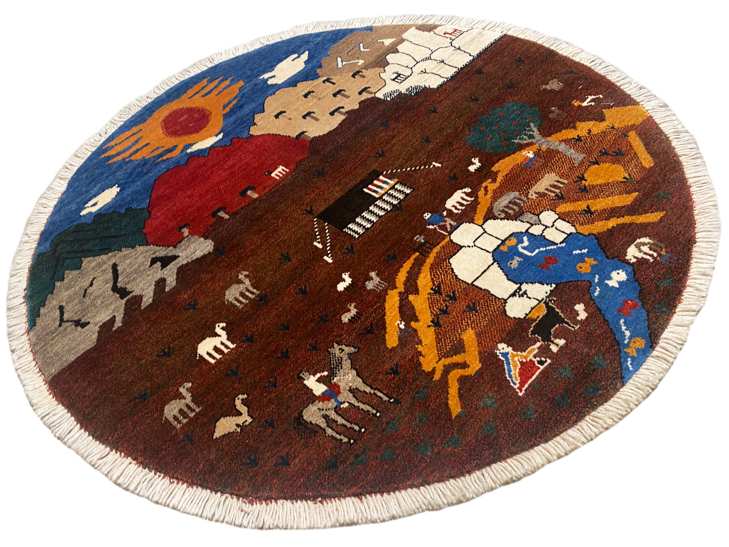 Tappeto Gabbeh marrone, 107x107 cm