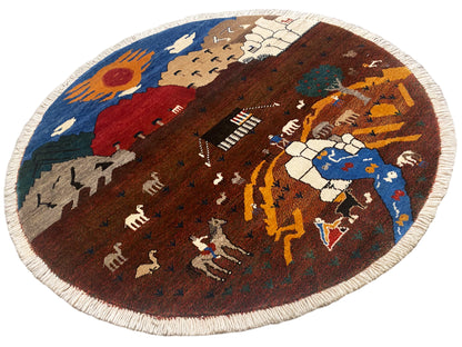 Tappeto Gabbeh marrone, 107x107 cm