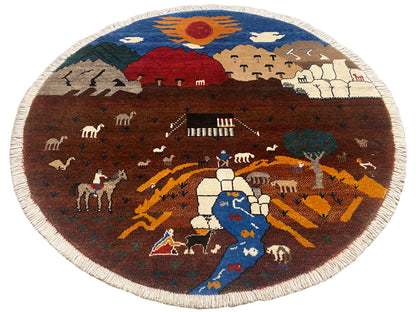 Tappeto Gabbeh marrone, 107x107 cm