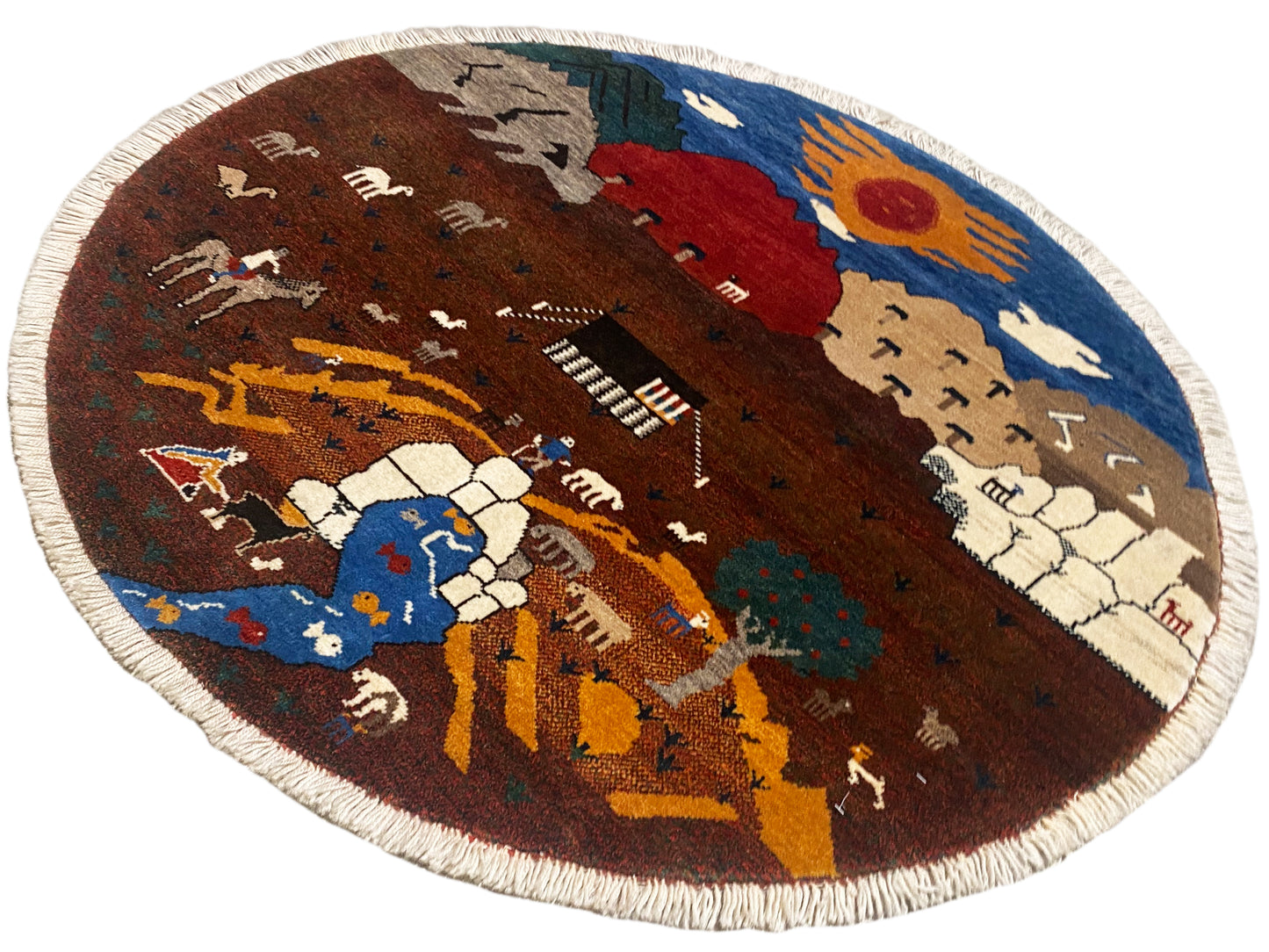 Tappeto Gabbeh marrone, 107x107 cm