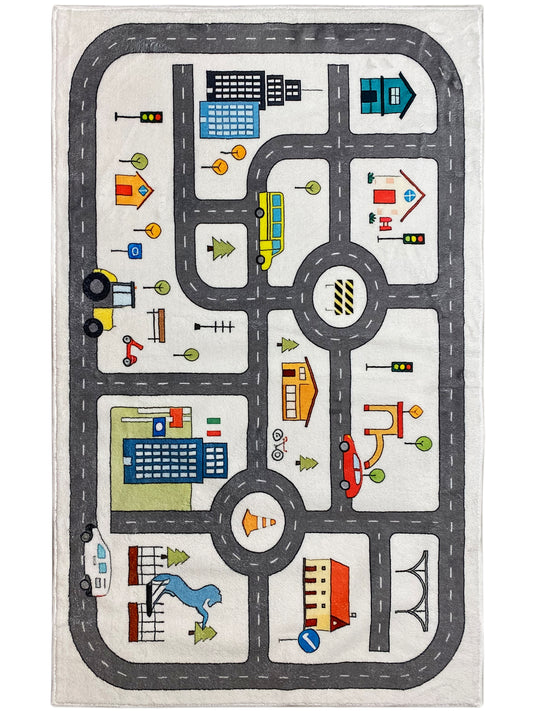 Tappeto per bambini „Strada“, beige, 90 × 160 cm