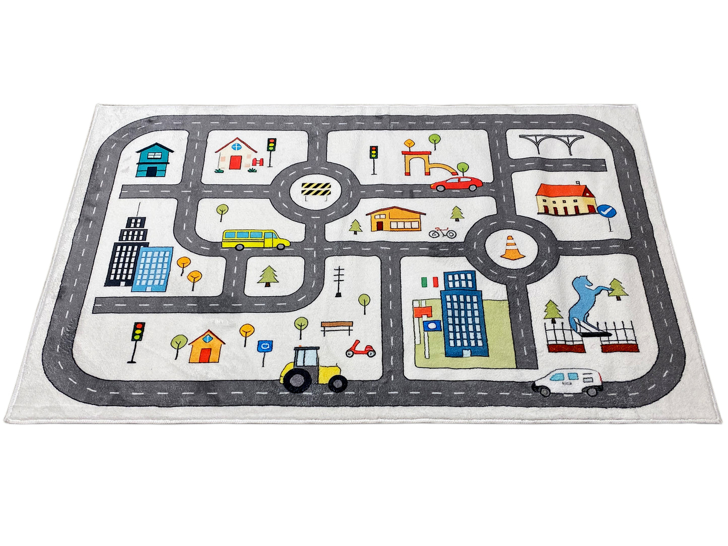Tappeto per bambini "Strada", beige, 90 × 160 cm