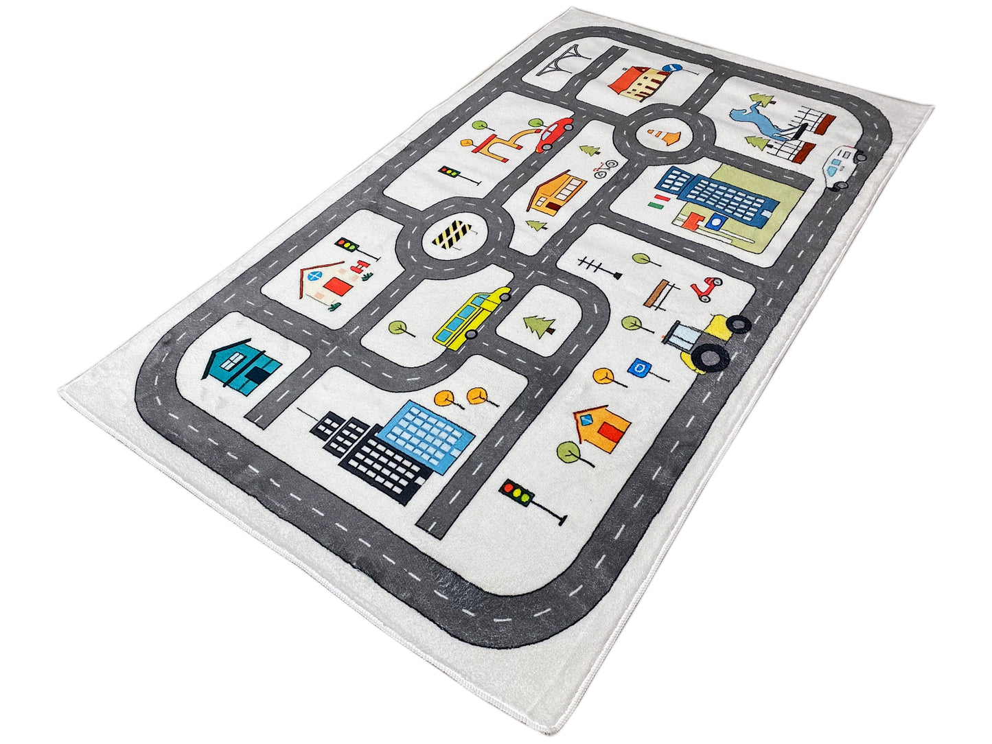 Tappeto per bambini "Strada", beige, 90 × 160 cm