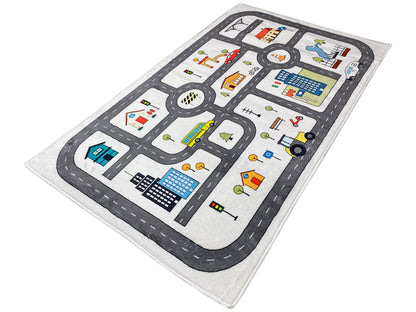 Tappeto per bambini "Strada", beige, 90 × 160 cm