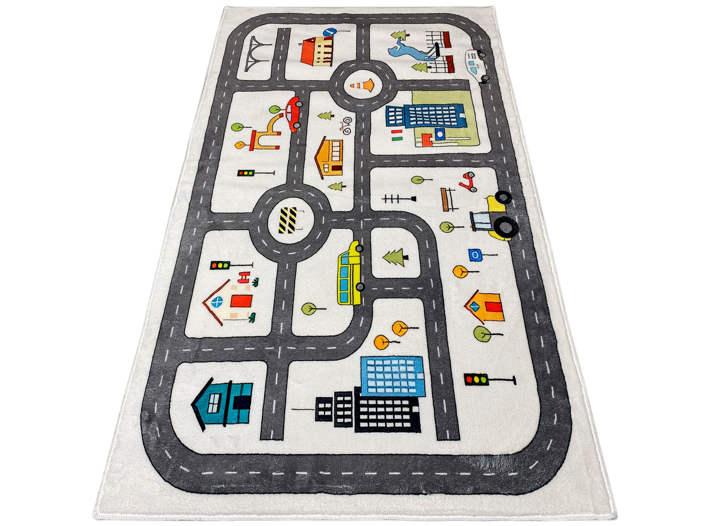 Tappeto per bambini "Strada", beige, 90 × 160 cm