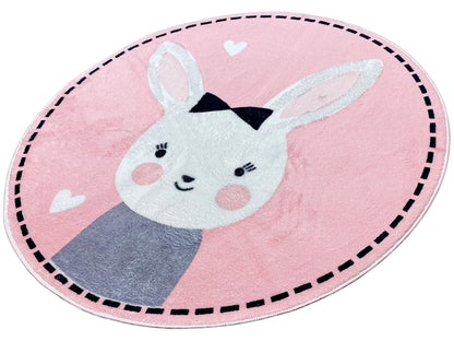 Tappeto rotondo per bambini Coniglio, 100 cm