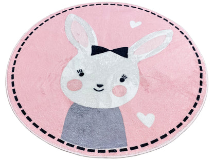 Tappeto rotondo per bambini Coniglio, 100 cm