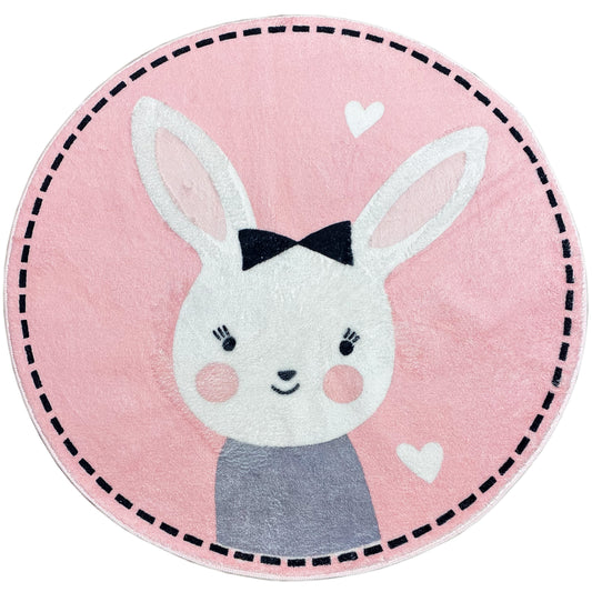 Tappeto rotondo per bambini Coniglio, 100 cm