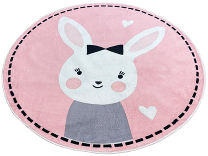 Tappeto rotondo per bambini Coniglio, 120 cm