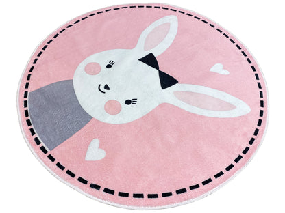 Tappeto rotondo per bambini Coniglio, 120 cm