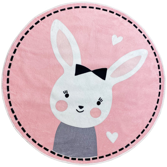 Tappeto rotondo per bambini Coniglio, 120 cm