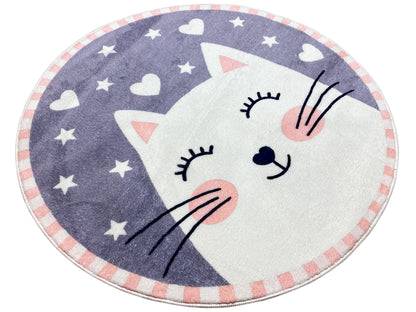 Tappeto rotondo per bambini Gatto, 100 cm