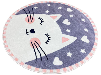 Tappeto rotondo per bambini Gatto, 100 cm