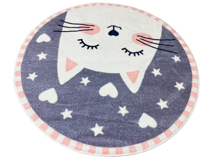 Tappeto rotondo per bambini Gatto, 100 cm