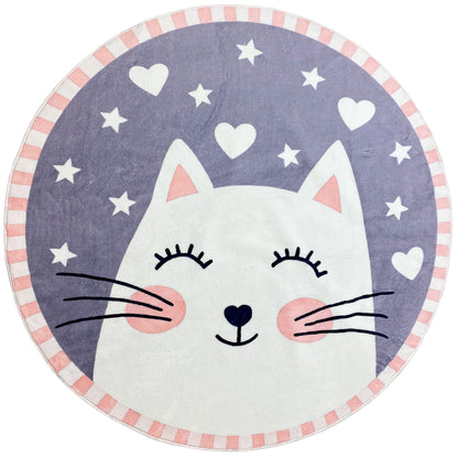Tappeto rotondo per bambini Gatto, 160 cm