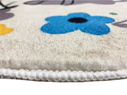 Tappeto rotondo per bambini Gatto, bianco, 160 cm