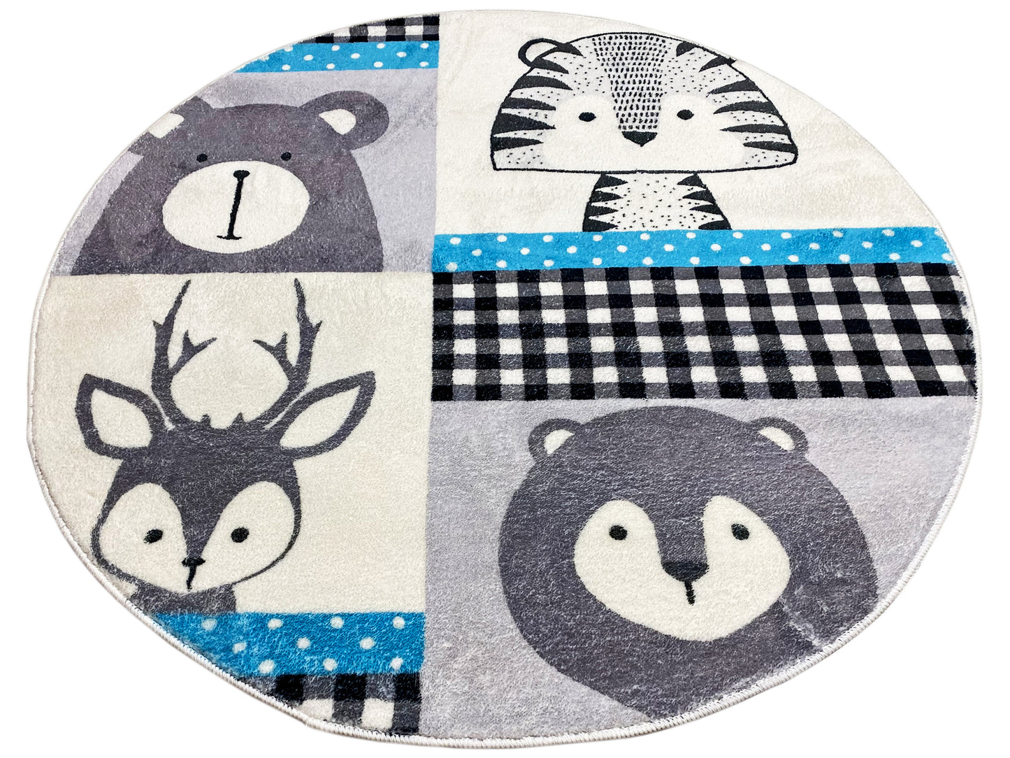 Tappeto rotondo per bambini Animali, 100 cm