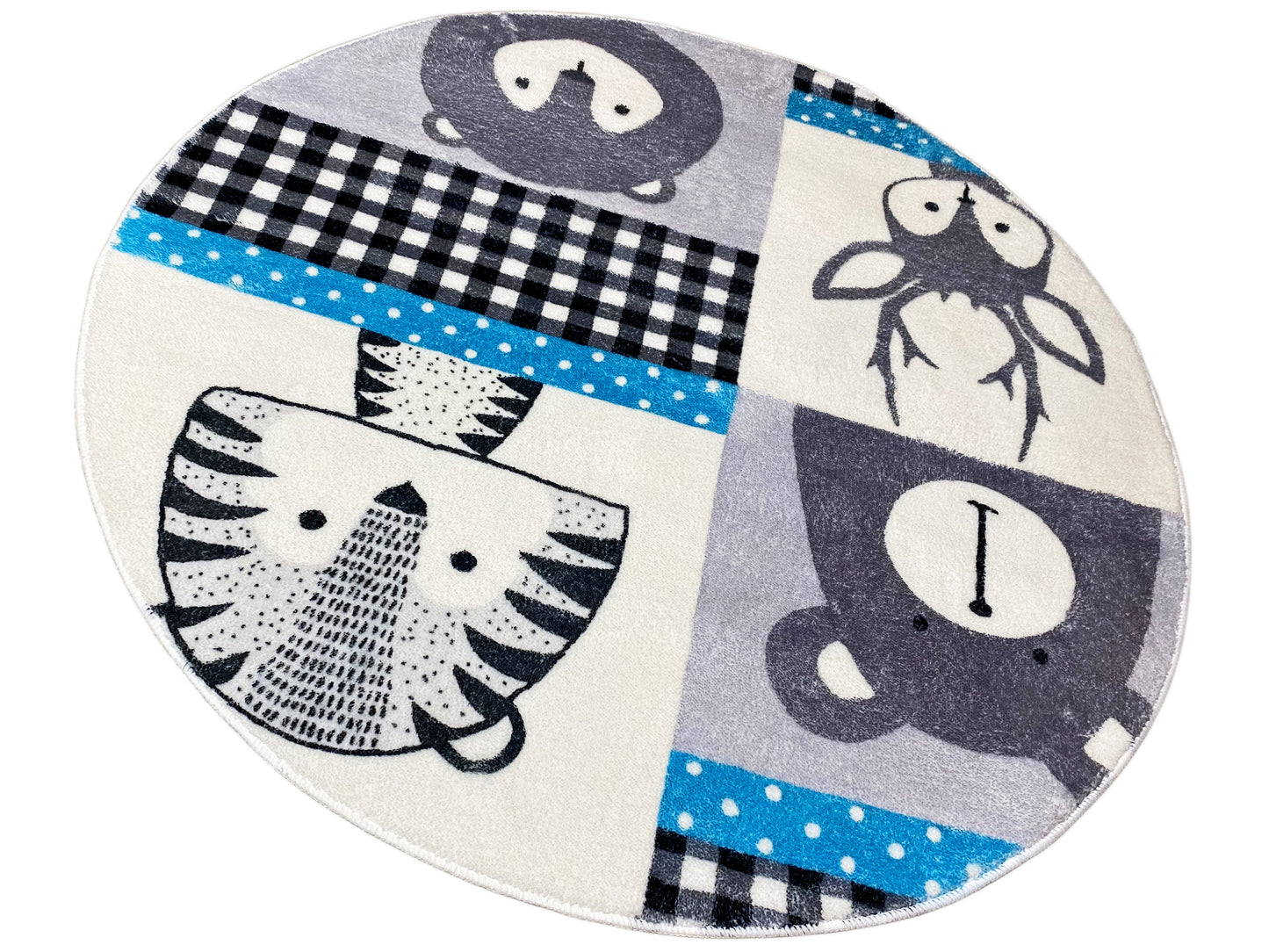 Tappeto rotondo per bambini Animali, 100 cm