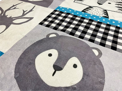 Tappeto rotondo per bambini Animali, 120 cm