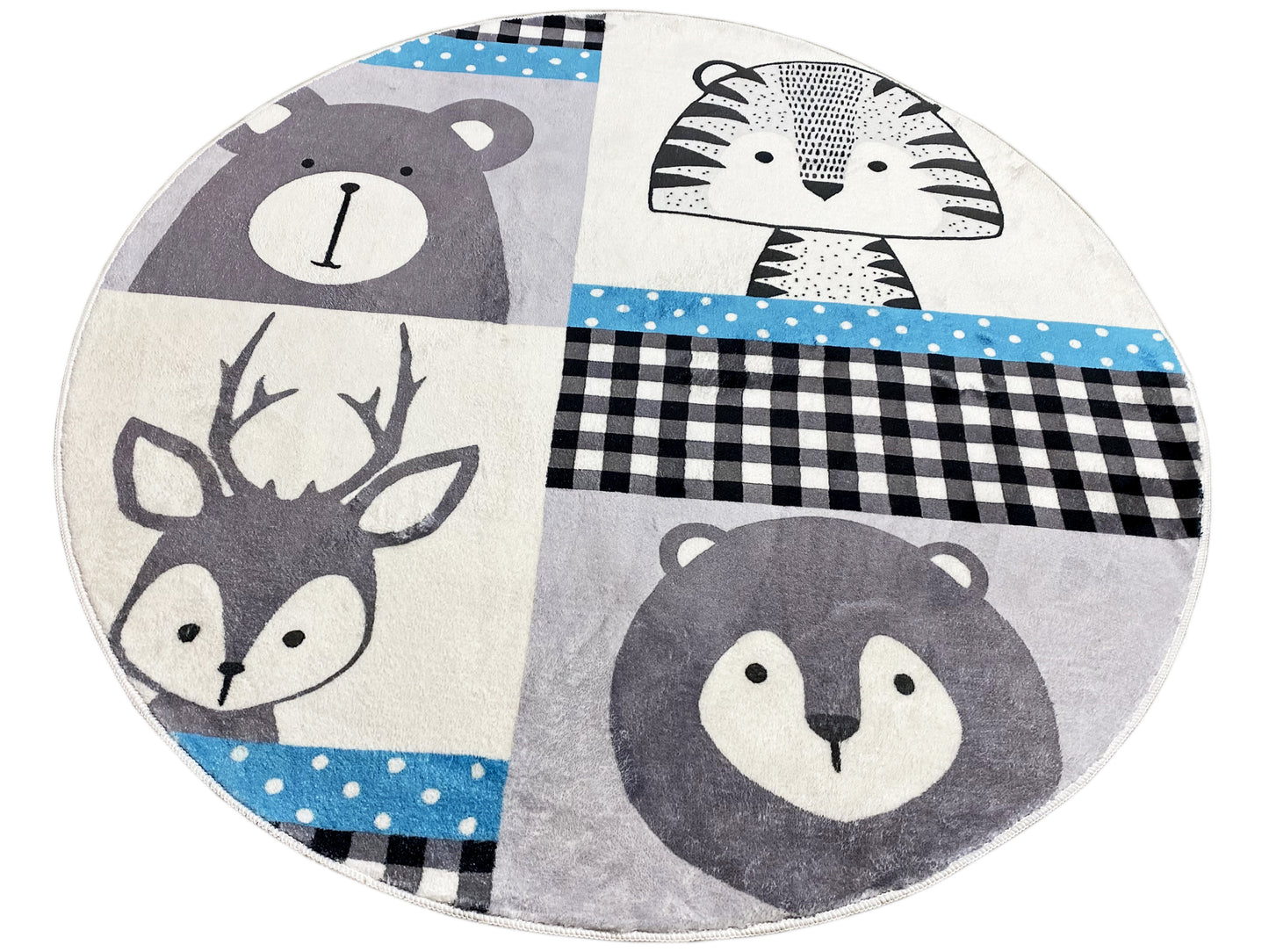 Tappeto rotondo per bambini Animali, 160 cm
