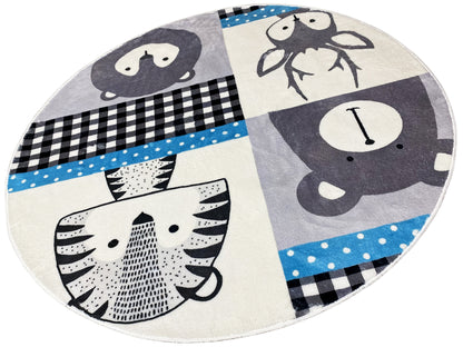 Tappeto rotondo per bambini Animali, 160 cm