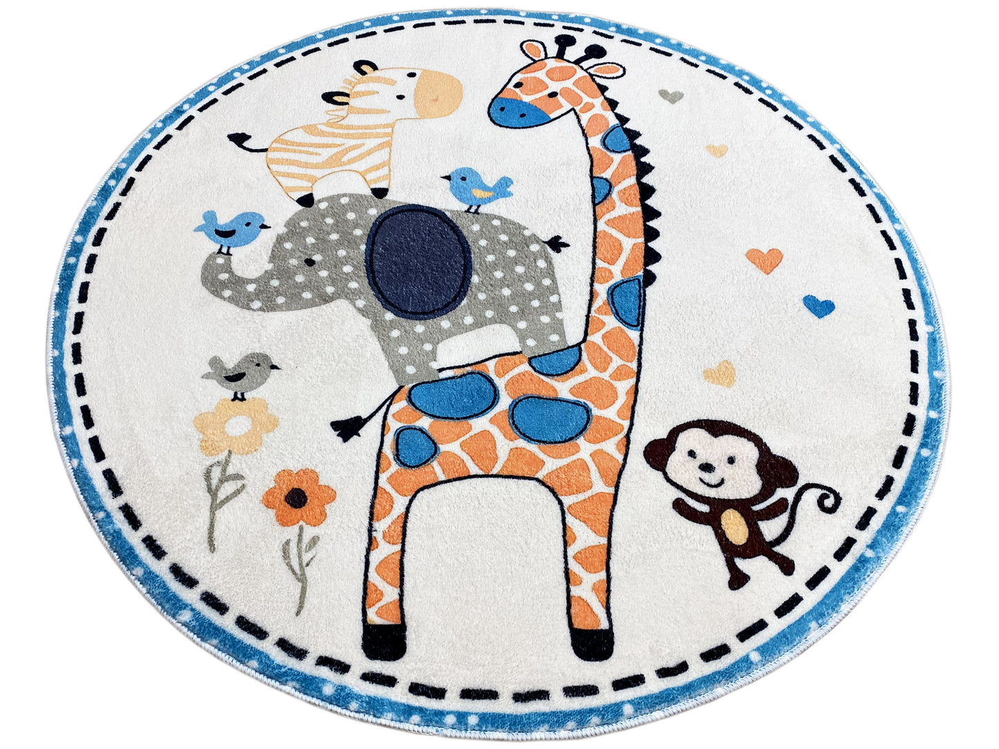 Tappeto rotondo per bambini Animali, 100 cm