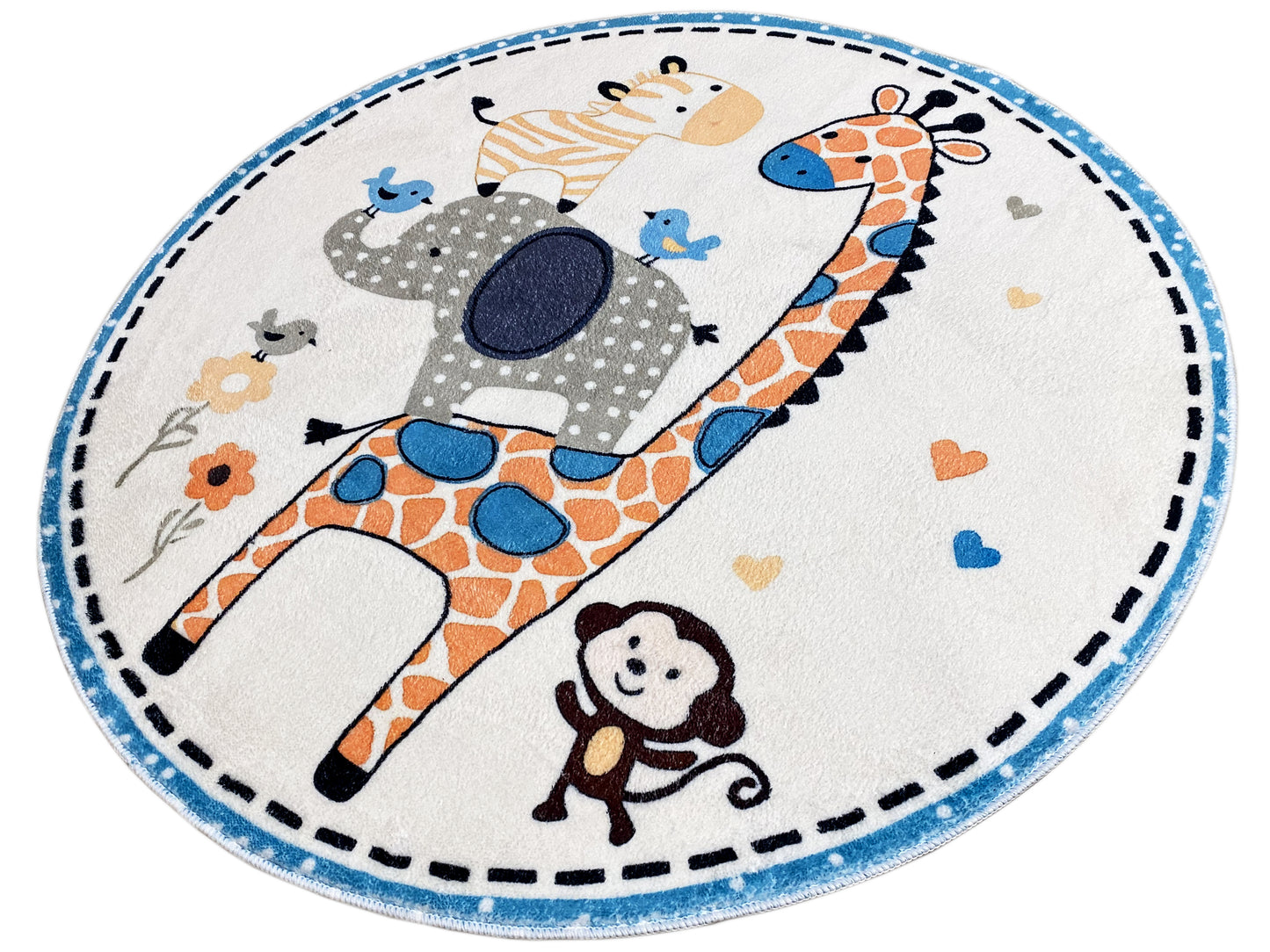 Tappeto rotondo per bambini Animali, 100 cm