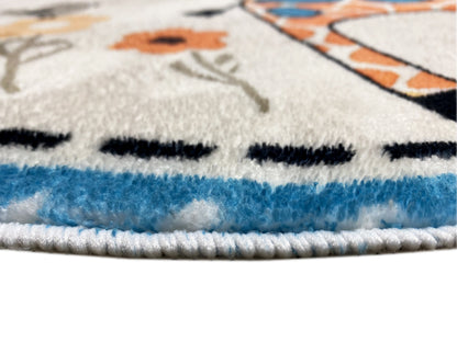 Tappeto rotondo per bambini Animali, 100 cm