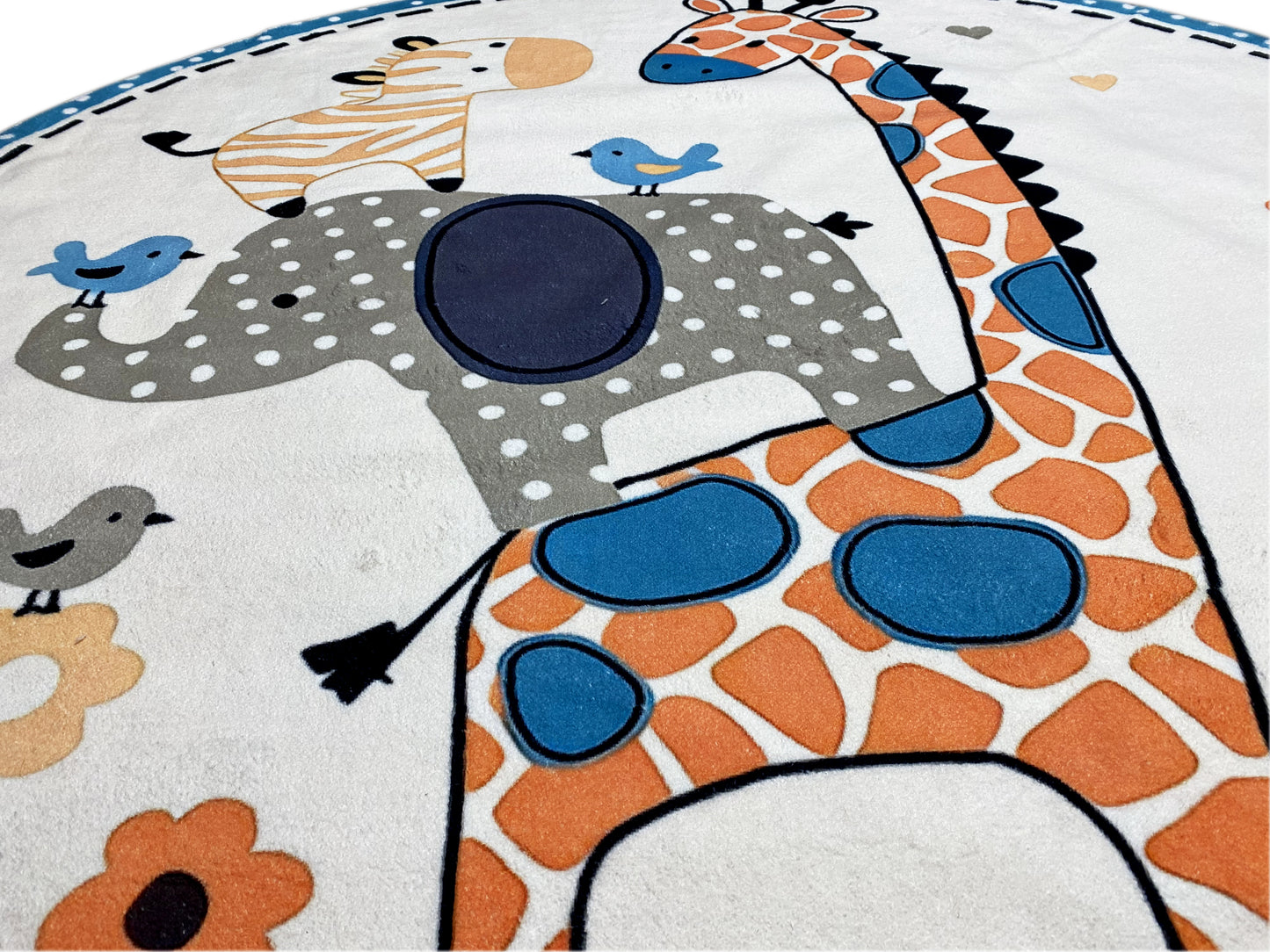 Tappeto rotondo per bambini Animali, 120 cm
