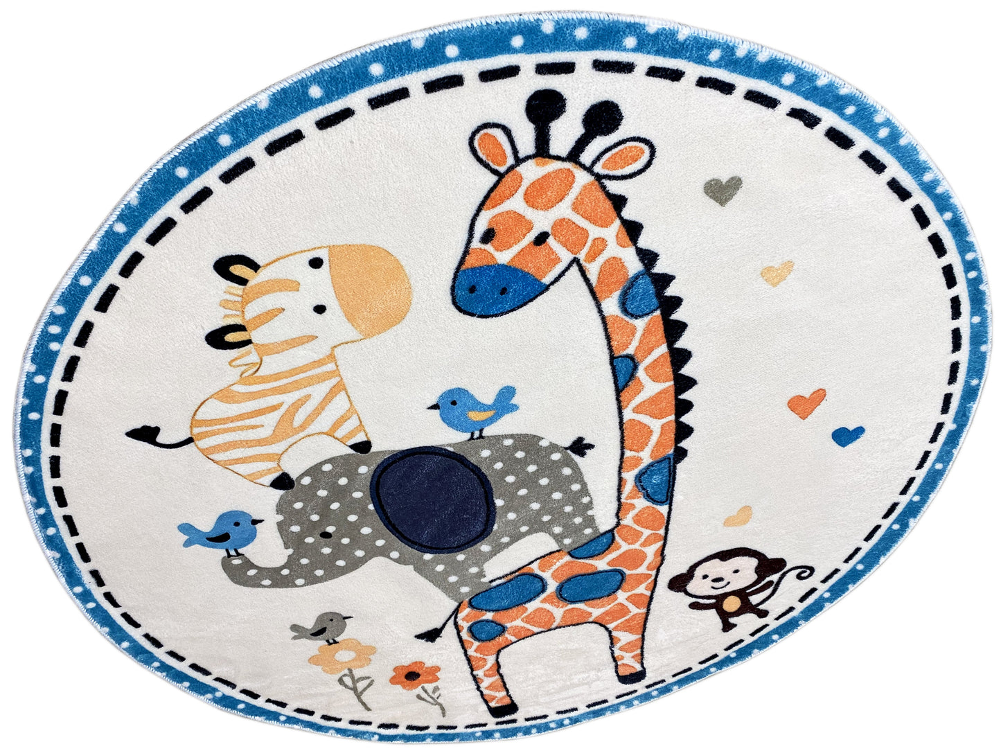 Tappeto rotondo per bambini Animali, 160 cm
