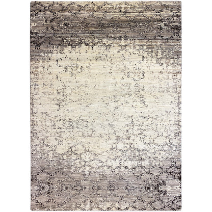 Beige-grauer Teppich mit abstraktem Muster, rechteckig, feine Struktur (299x200 cm)