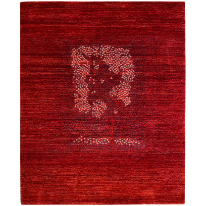 Roter Gabbeh-Luri Teppich mit dekorativem Medaillon-Motiv in hellem Muster