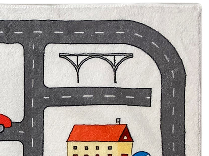 Tappeto per bambini "Strada", beige, 90 × 160 cm