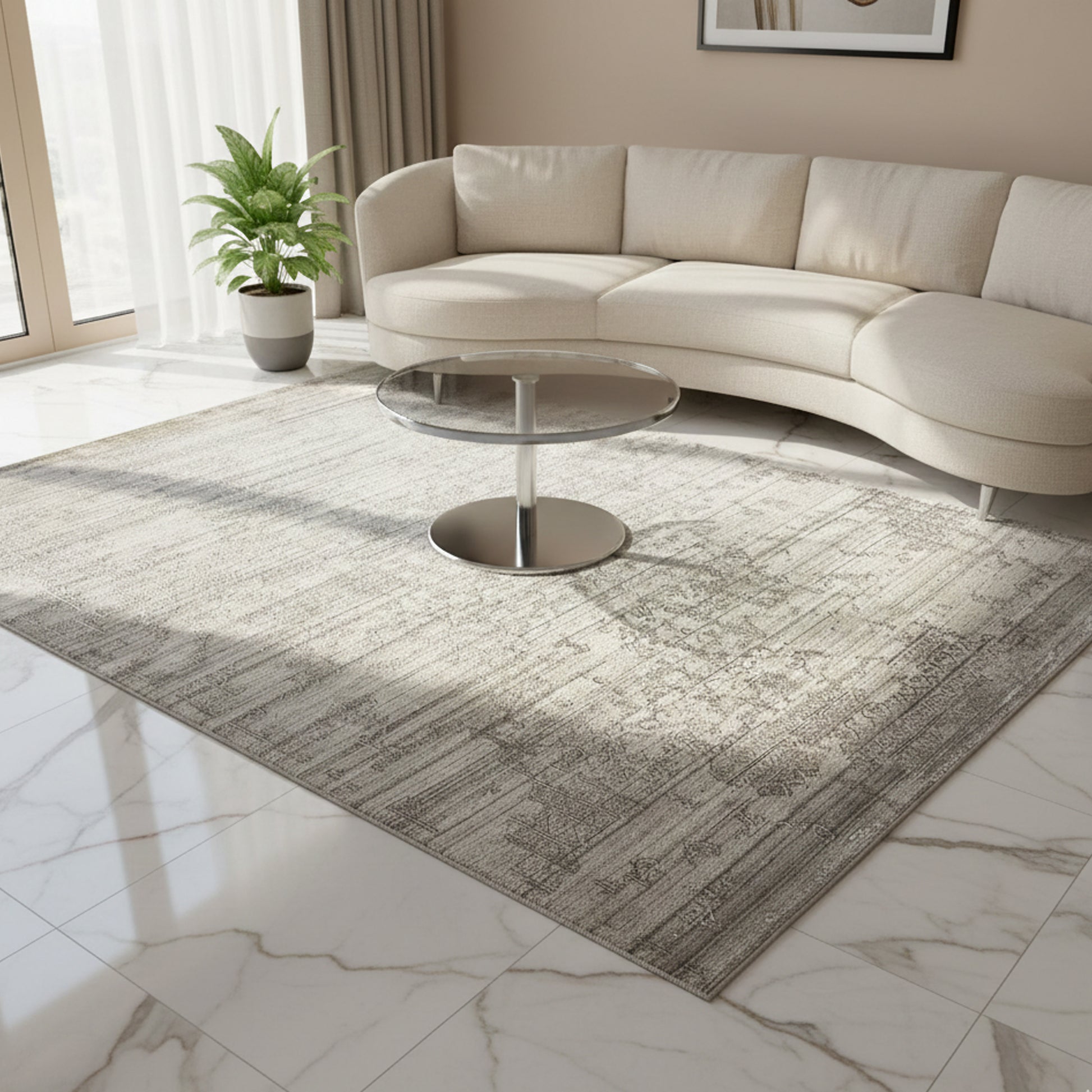 Wohnzimmer Moderner Woll-Viskose Teppich groß 337x242 cm für Wohnzimmer