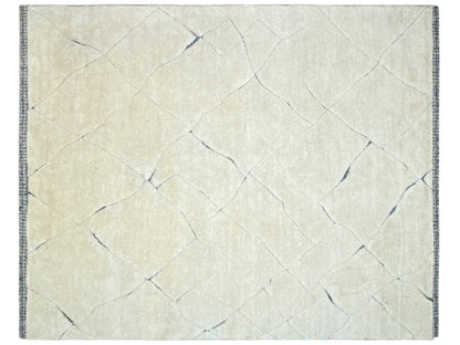 Strukturierter Wollteppich in Elfenbein für große Wohnräume