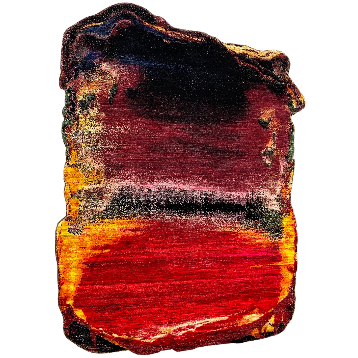 Handgeknüpfter Designer Teppich in Rot mit abstraktem Muster