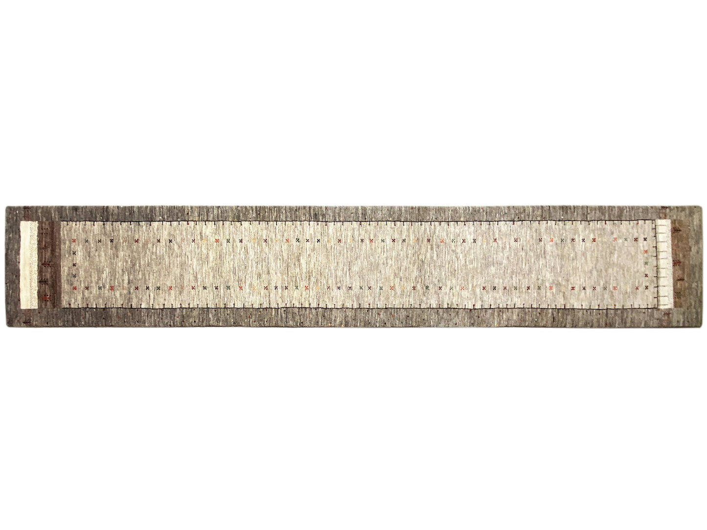 Boho Gabbeh Läufer Teppich Beige, langlebig und weich, ideal für lange Räume