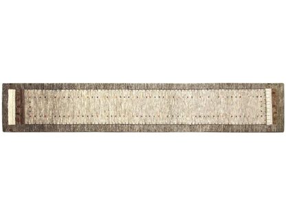 Boho Gabbeh Läufer Teppich Beige, langlebig und weich, ideal für lange Räume