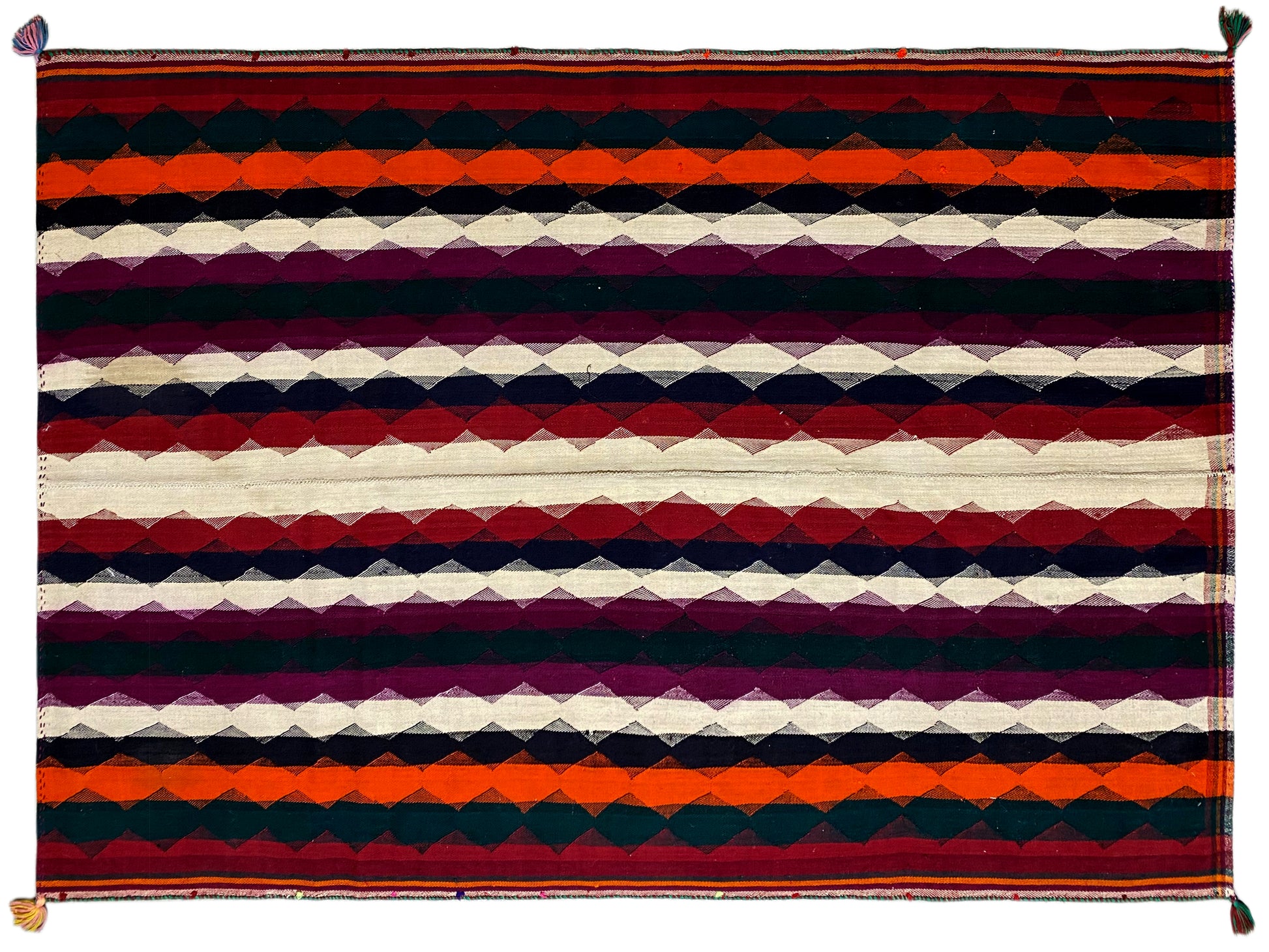 Unikat Deko Teppich Rot Orange Violett