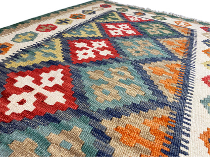 Qashqai Kelim Teppich 150x101 cm für Wohnzimmer oder Schlafzimmer