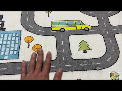 Tappeto per bambini «Strada», beige, 90 × 160 cm