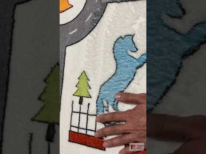 Tappeto per bambini «Strada», grigio, 140x200 cm