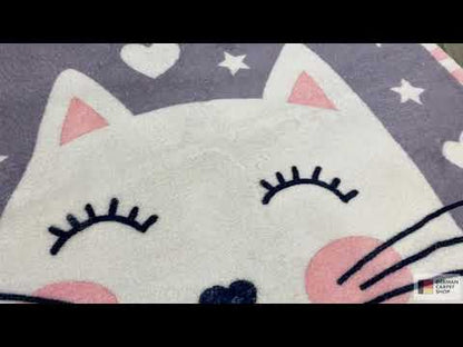 Tappeto rotondo per bambini Gatto, 100 cm