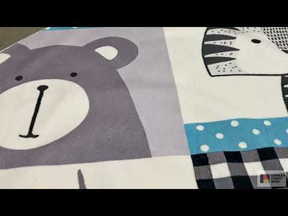 Tappeto rotondo per bambini Animali, 120 cm