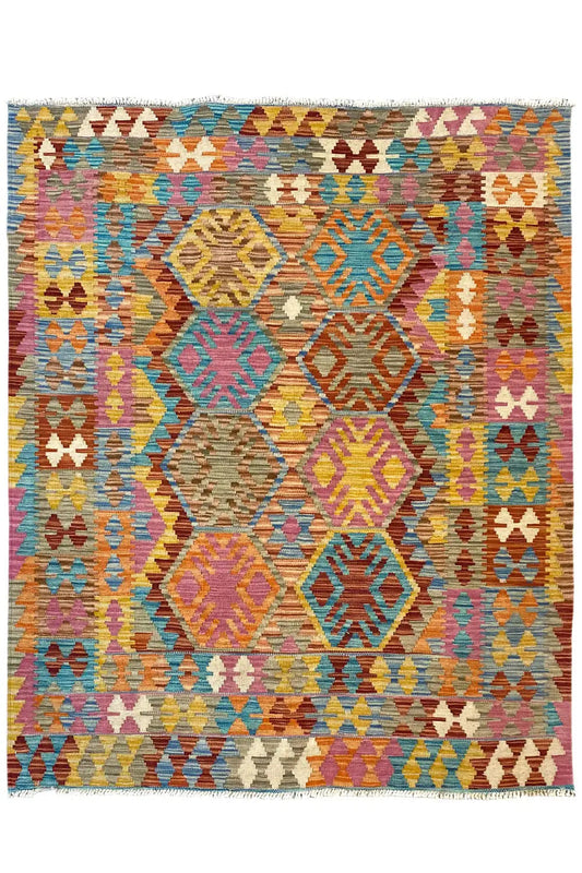  Kelim Afghan 4151 (146x112 cm) - Premium Kelim from German Carpet Shop - Just €99! Shop now at German Carpet Shop