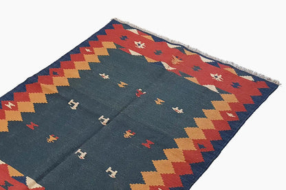  Kilim Qashqai - 13159 (151x105 cm) - Premium Kelim from German Carpet Shop - Just €142! Shop now at German Carpet Shop